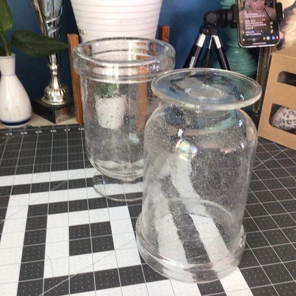 Hand blown bubble glass vases - Picture 2 of 6